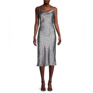 Bebe USA Printed Bias Satin Slip Dress